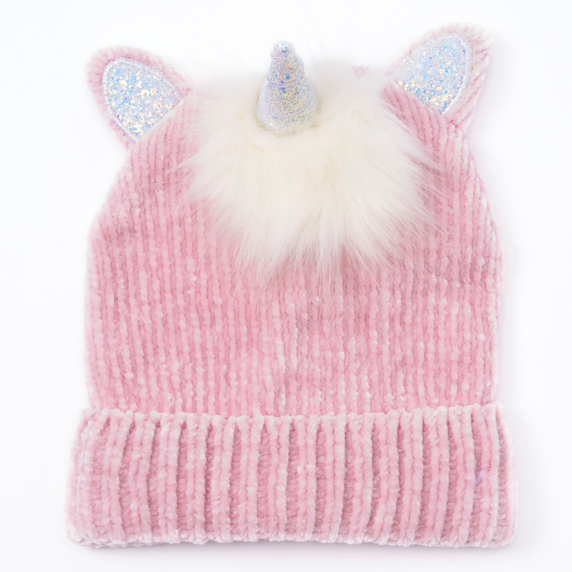Unicorn Chenille Beanie - Pink,