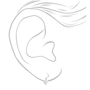 Sterling Silver .5&quot; Embellished Heart Drop Earrings,