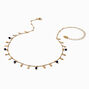 Gold-tone Bead &amp; Disk Charm Chain Necklace,