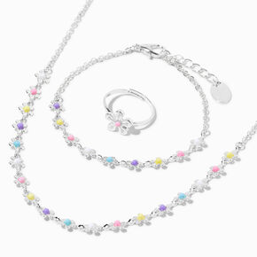 Claire&#39;s Club Silver Daisy Jewellery Set - 3 Pack,
