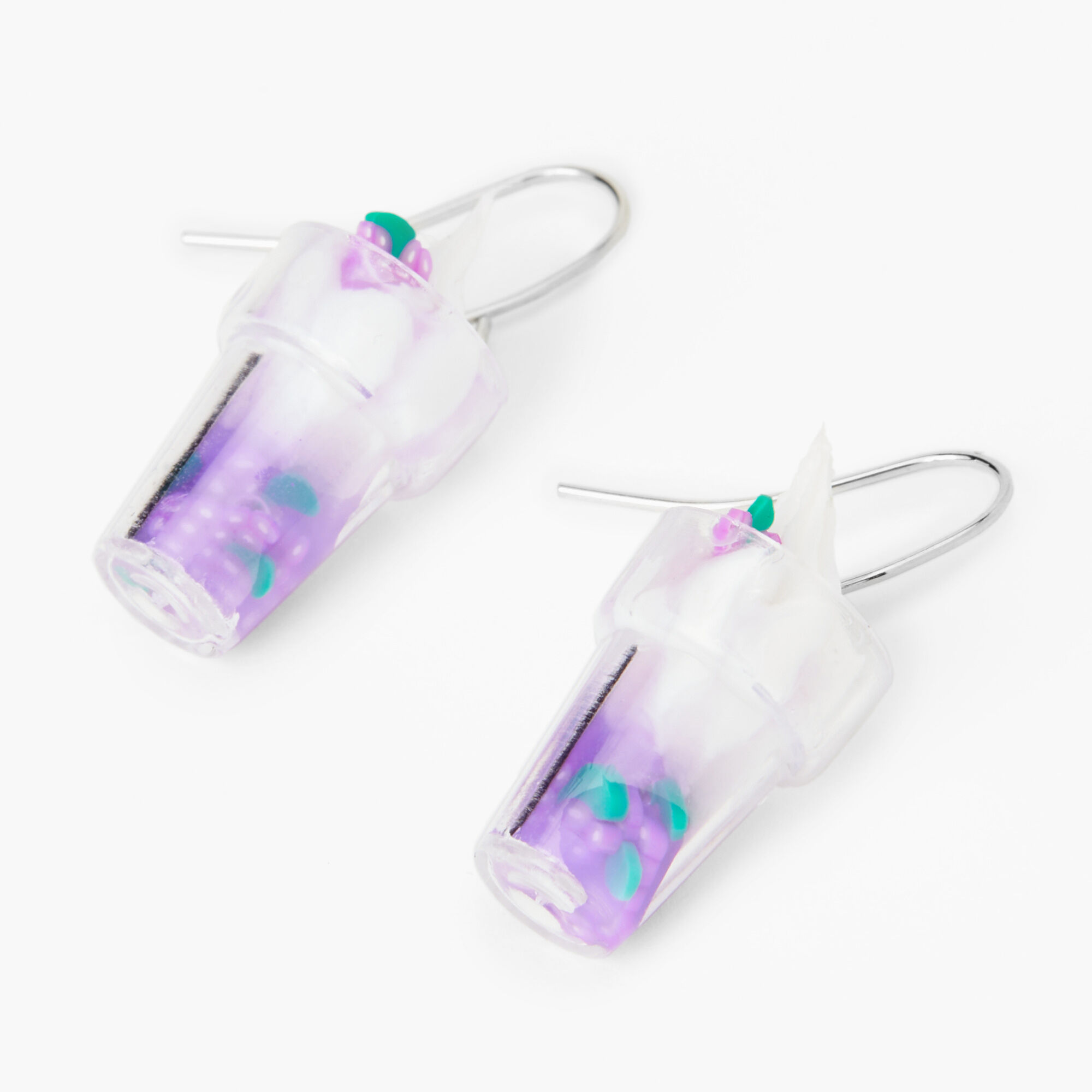 View Claires 1 Purple Whip Dessert Drop Earrings Silver information