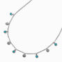Cowgirl Turquoise Disc Dangle Silver-tone Chain Necklace,