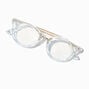 Solar Blue Light Reducing Clear Metal Oval Clear Lens Frames,