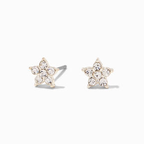 Silver-tone Crystal Star Stud Earrings,