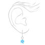 Silver 1&#39;&#39; Hibiscus Flower Drop Earrings - 3 Pack,