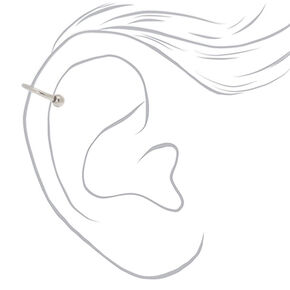 Silver-tone Titanium Horseshoe Crystal 16G Cartilage Earring,