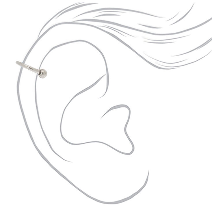 Silver-tone Titanium Horseshoe Crystal 16G Cartilage Earring,