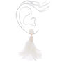 3&quot; Feather Duster Earrings - White,