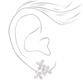 Clous d&#39;oreilles trio de fleurs en zircon cubique d&#39;imitation,