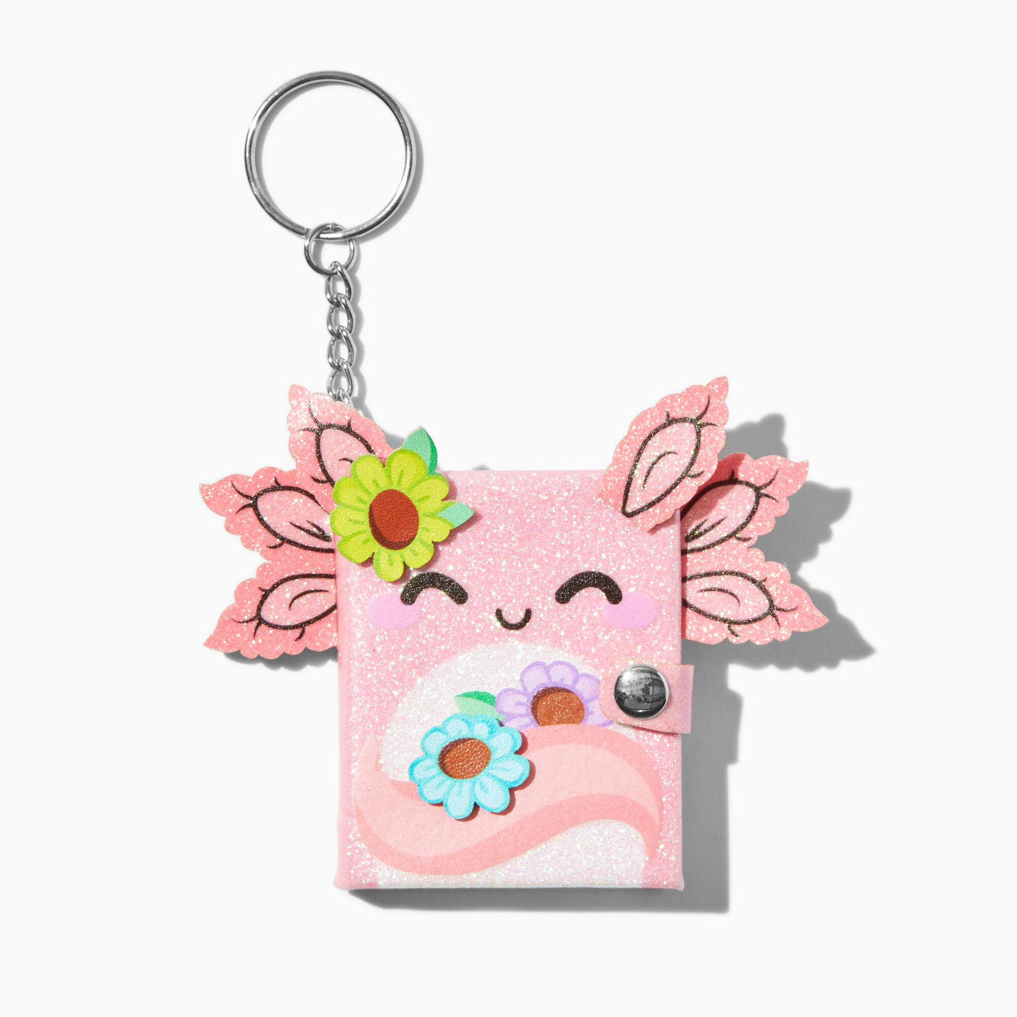 Axolotl Mini Glitter Diary Keychain,