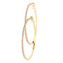 Gold 50MM Glass Rhinestone Studded Hoop Earrings,