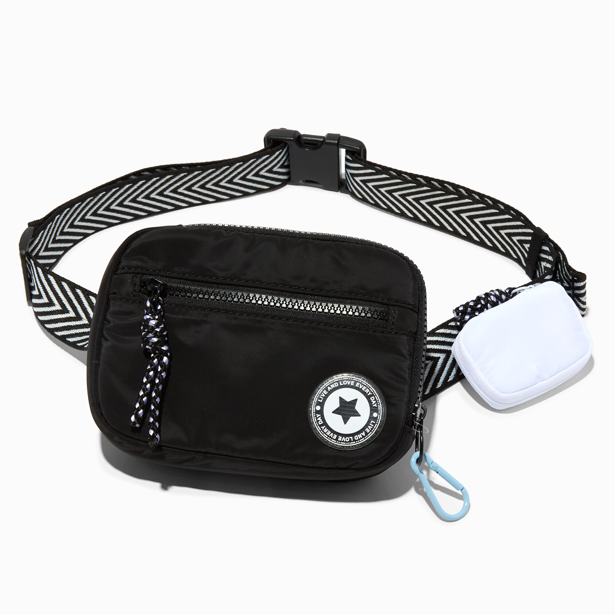 View Claires Sporty Chevron Bum Bag Black information