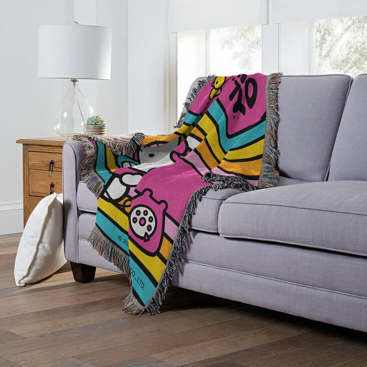Hello Kitty&reg; Let&#39;s Chat Woven Tapestry Throw Blanket &#40;ds&#41;,