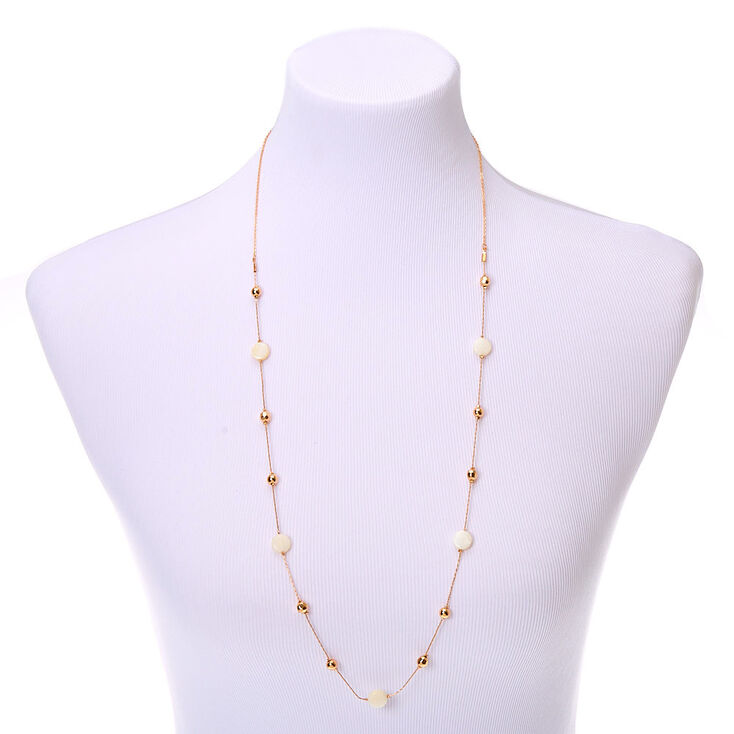 Gold Beach Babe Beaded Long Necklace,