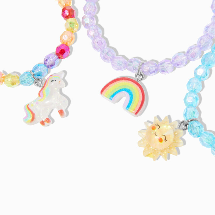 Claire&#39;s Club Charm Clear Beaded Stretch Bracelets - 3 Pack,