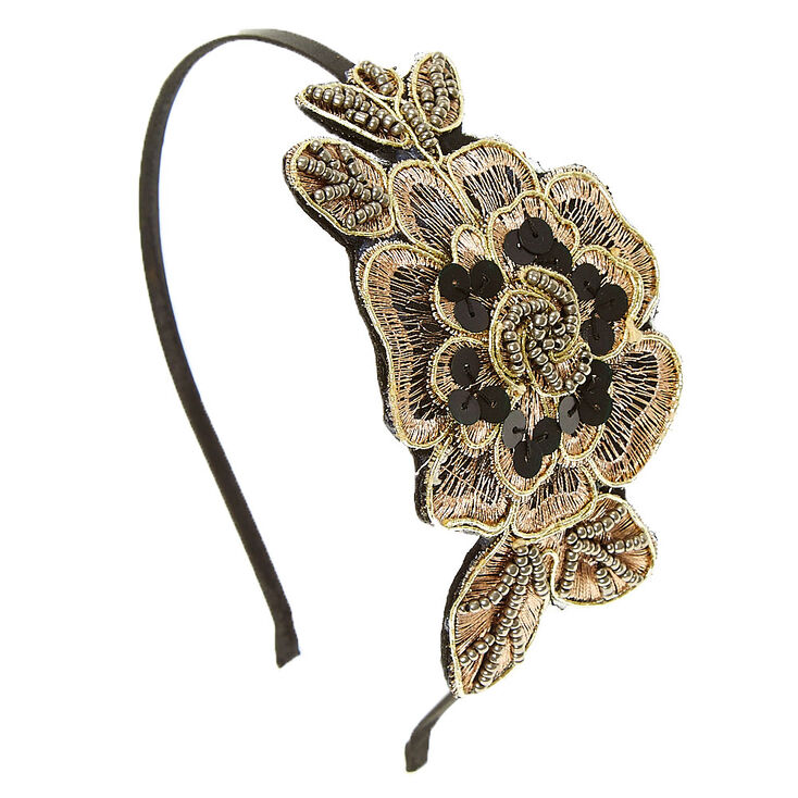 Roaring 20 S Floral Headband Gold Claire S