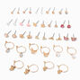 Pastel &amp; Gold Charm Earrings Set - 20 Pack,