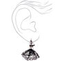 Silver 3&quot; Day of the Dead Skeleton Drop Earrings,