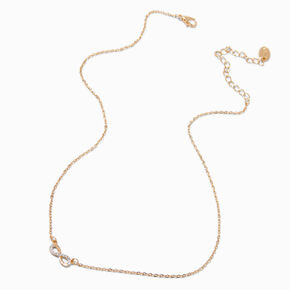 Gold-tone Crystal Infinity Pendant Necklace,