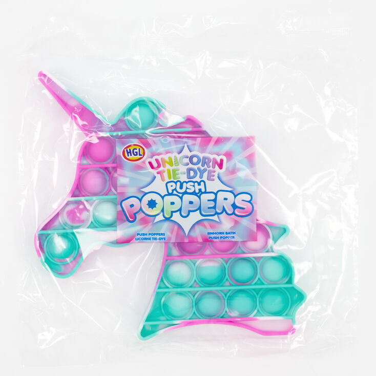 Tie-Dye Unicorn Push Poppers Fidget Toy &ndash; Styles May Vary,