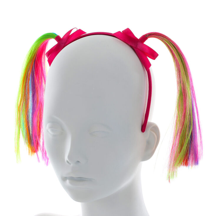 Claire&#39;s Club Rainbow Faux Hair Pigtail Headband,
