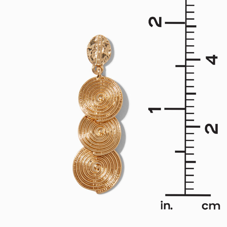 Gold-tone Triple Spiral 2&quot; Drop Earrings ,