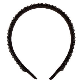 Faceted Bead Headband - Black,