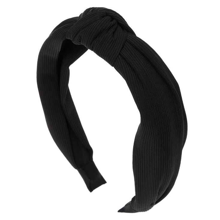 Ribbed Knotted Headband - Black,