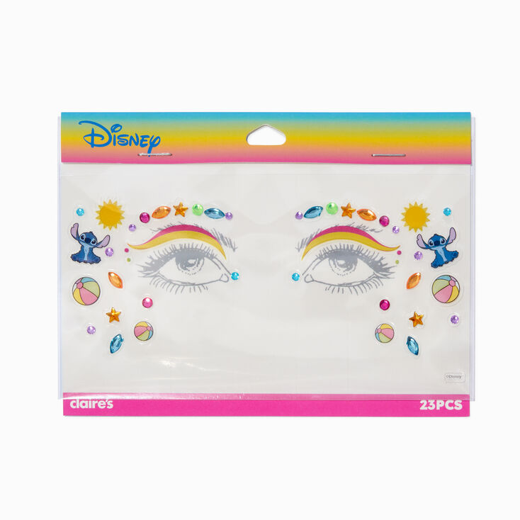 Disney Stitch Claire&#39;s Exclusive Summer Face Gems - 23 Pack ,