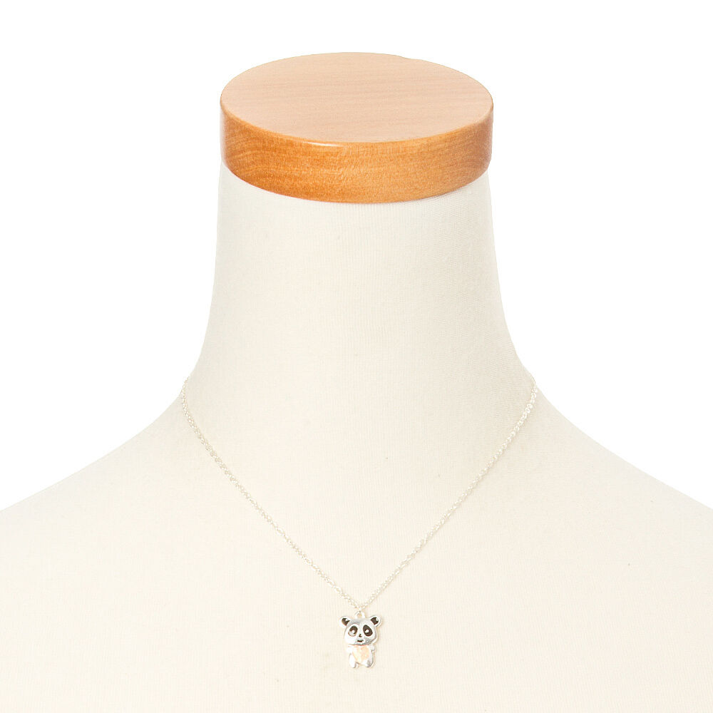 Love Heart Glitter Panda Belly Necklace,