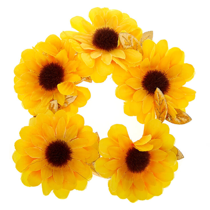 Claire's Élastique à cheveux tournesol jaune