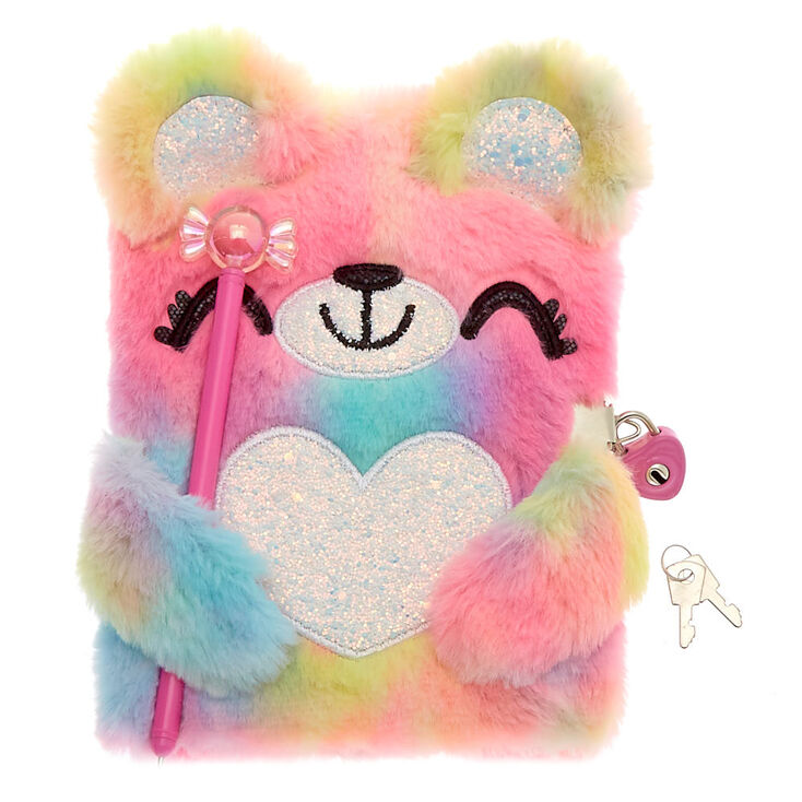 Claire's Journal intime doux à cadenas arc-en-ciel Sugar l'ours