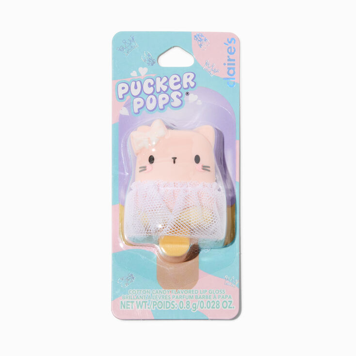 Gloss chat en tutu Pucker Pops&reg; - Barbe &agrave; papa,