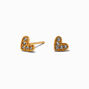 18kt Gold Plated Cubic Zirconia Heart Stud Earrings,