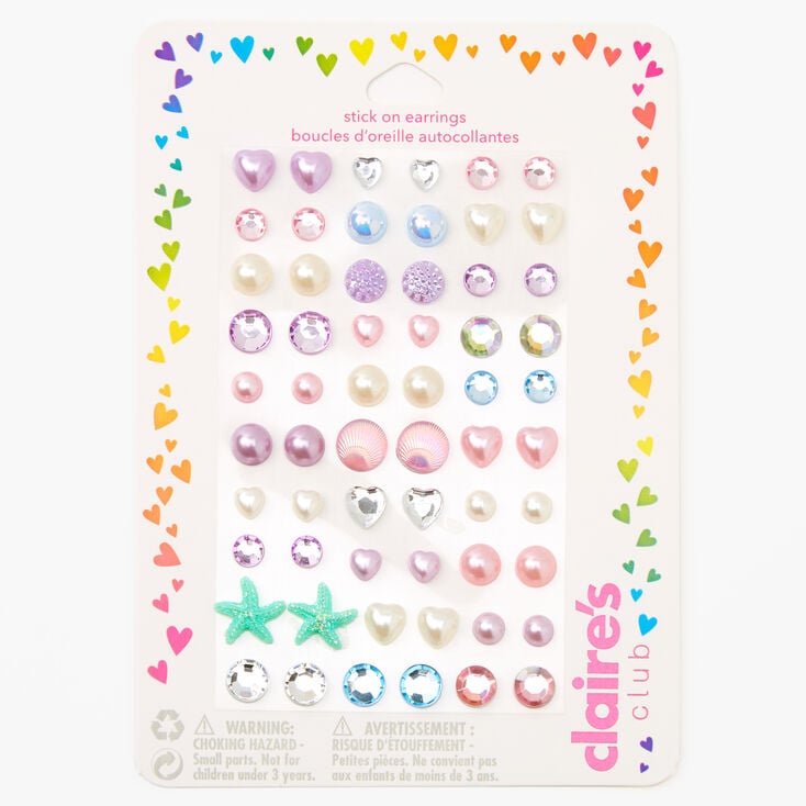 Claire's Club Mermaid Stick On Earrings - 30 Pack