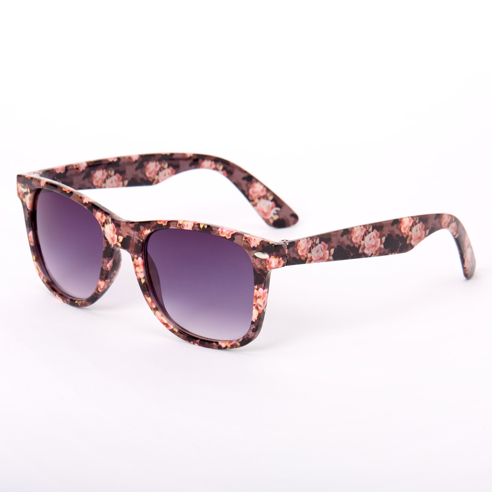 View Claires Retro Floral Camo Sunglasses Brown information