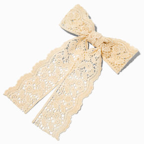 Cream Lace Hair Bow Clip,