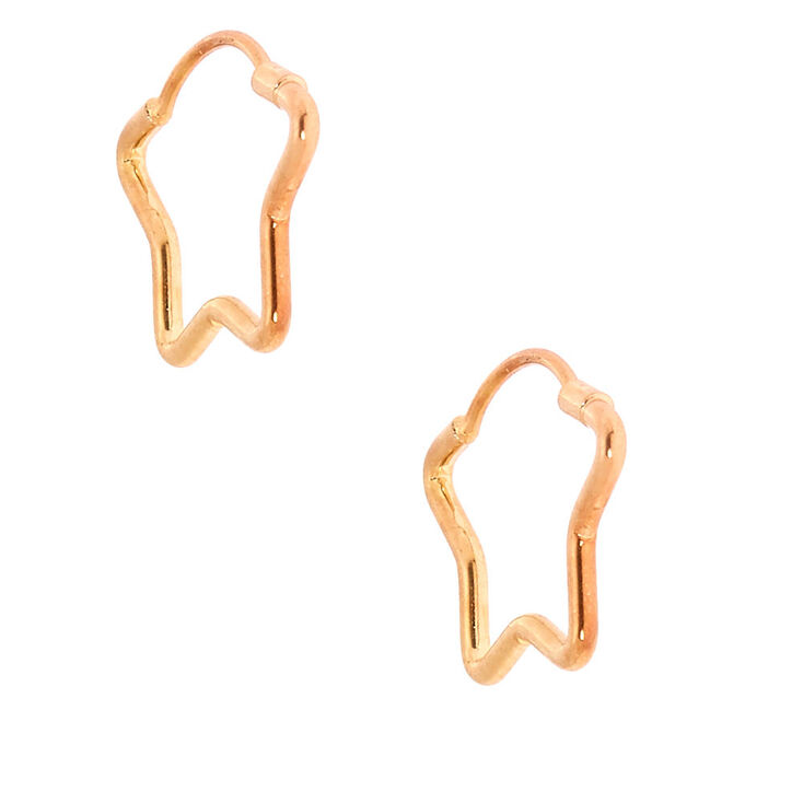 Rose Gold 15MM Star Hoop Earrings,