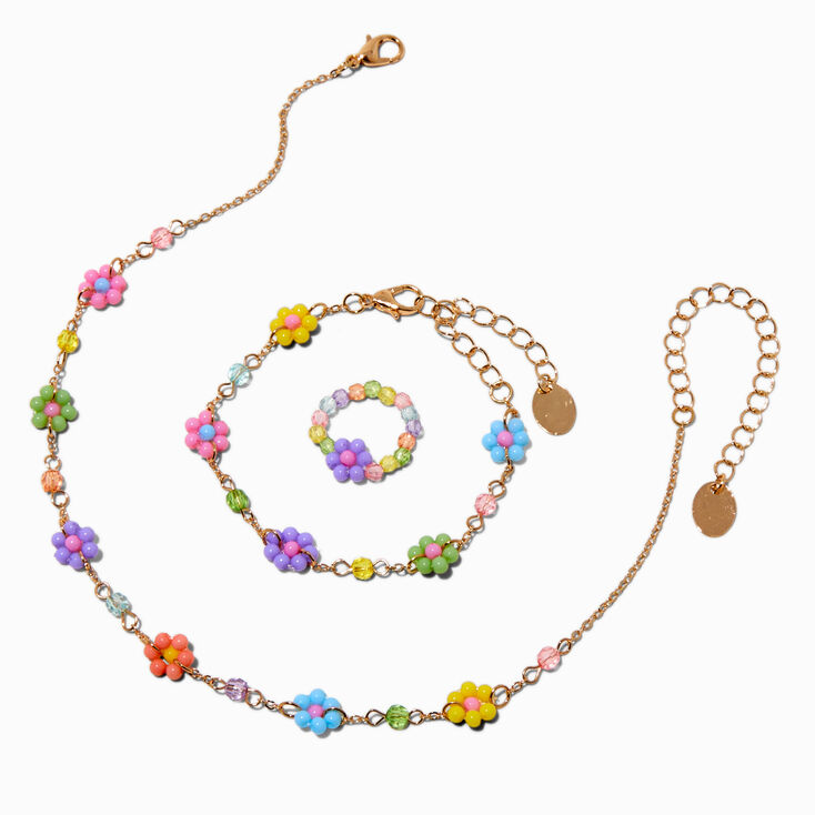 Claire&#39;s Club Bloom Flower Jewelry Set - 3 Pack,