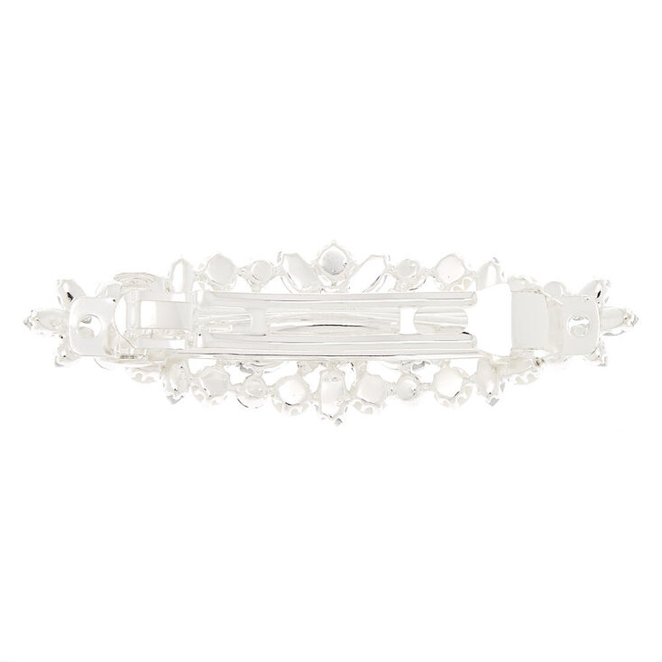 Silver-tone Pearl &amp; Rhinestone Hair Barrette,