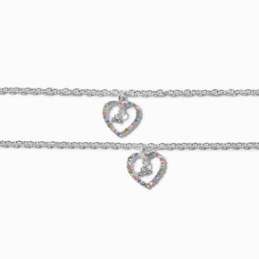 Best Friends Mama &amp; Mini Colored Heart Charm Bracelets - 2 Pack,
