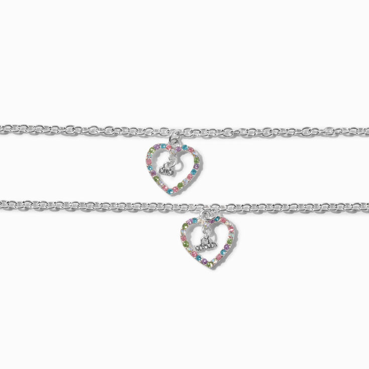 Best Friends Mama &amp; Mini Colored Heart Charm Bracelets - 2 Pack,