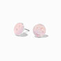Pink Glow In The Dark Happy Face Stud Earrings,