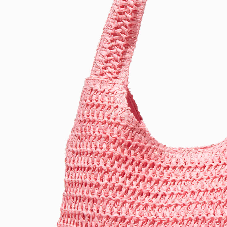 Sac port&eacute; &eacute;paule souple tress&eacute; rose,