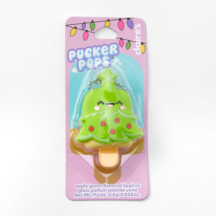 Pucker Pops&reg;  Christmas Tree Lip Gloss - Apple Green,