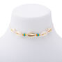 Neon Beaded Cowrie Choker Necklace - White,