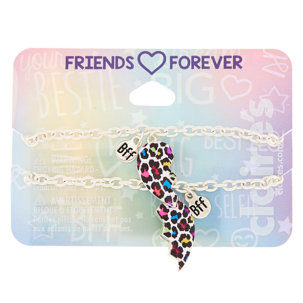 Rainbow Leopard Chain Friendship Bracelets - 2 Pack,