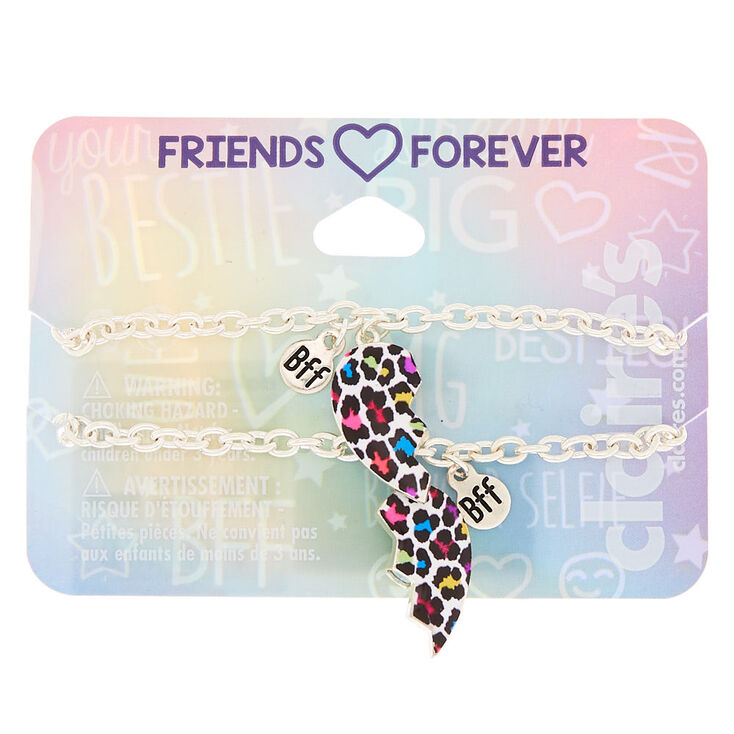 Rainbow Leopard Chain Friendship Bracelets - 2 Pack,