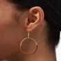 Brown Sueded Gold-tone Hoop 1.5&quot; Drop Earrings,