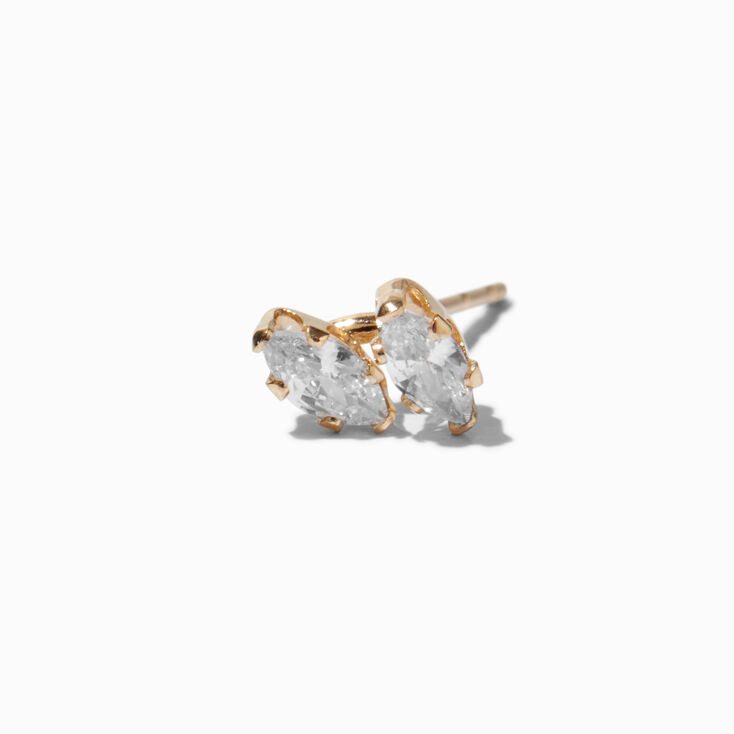 14k Yellow Gold Cubic Zirconia 22G Cartilage Earring,